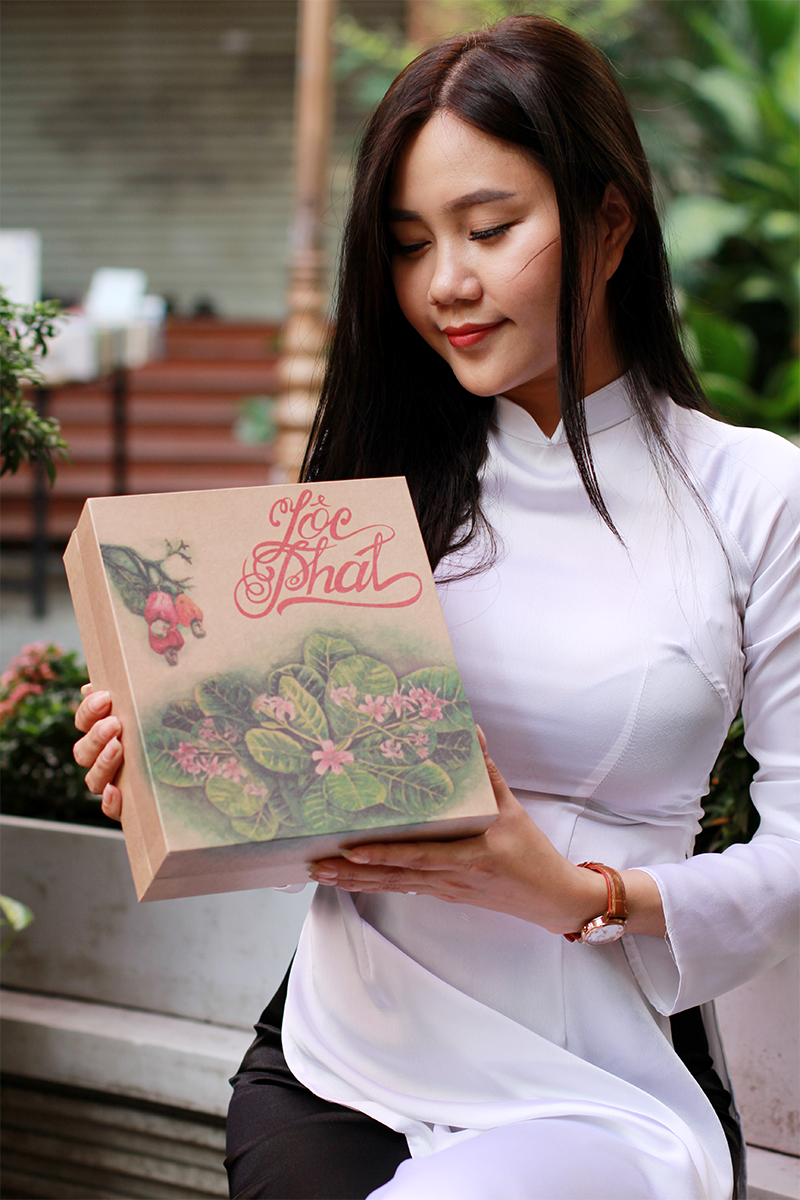 hộp quà tặng hạt điều rang muối Lộc Phát hộp quà tặng hạt điều rang muối Lộc Phát